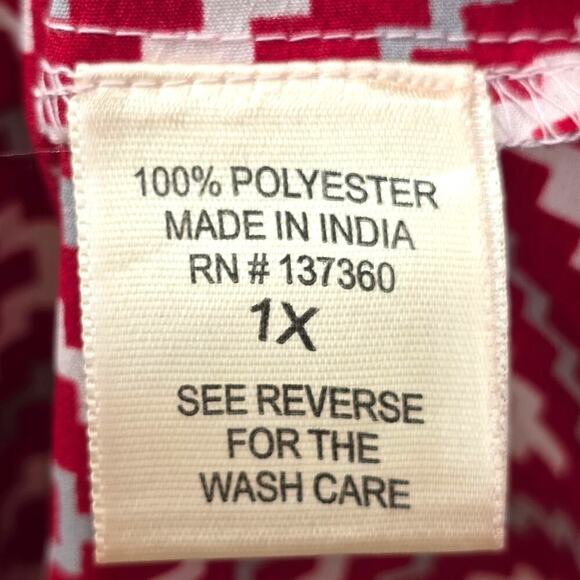 Live 4 Truth Red White Chevron Knee Length Zipper Dress Plus 1XL - Picture 6 of 6